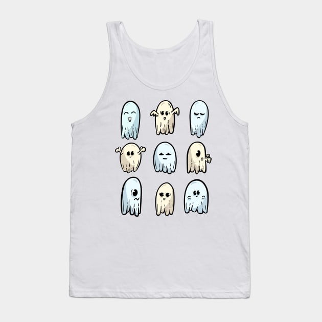 Cute Hallowen Ghosts Tank Top by Gravity Zero